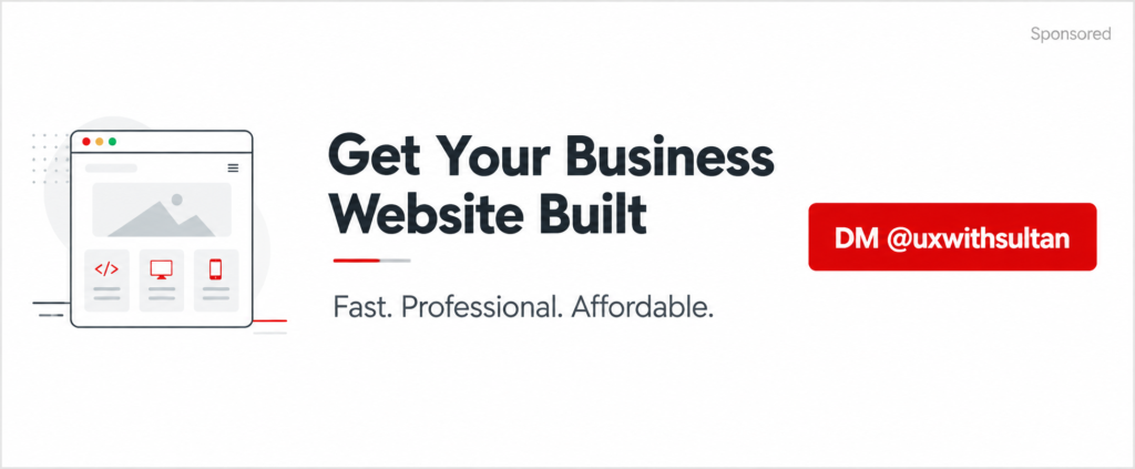 Freelance web design services - DM @uxwithsultan